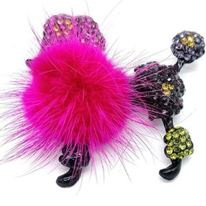 ❤️ 2/40$Adorable large crystal poodle brooch